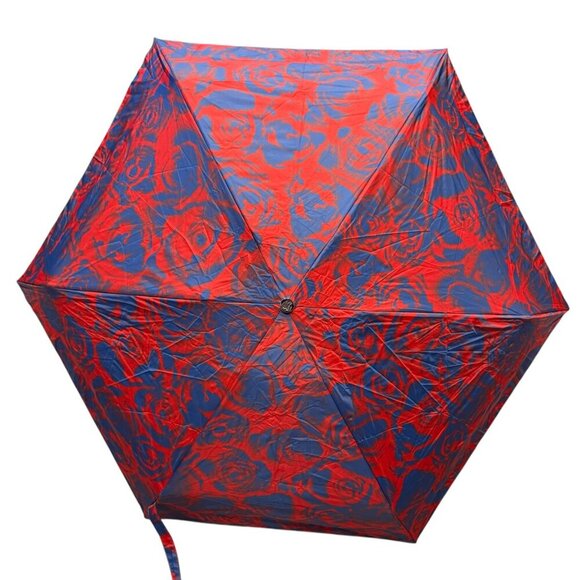 Burberry Water Rose Compact Umbrella, Blue and Red - Picture 3 of 10